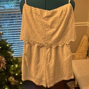 White Strapless Jessica Simpson Romper